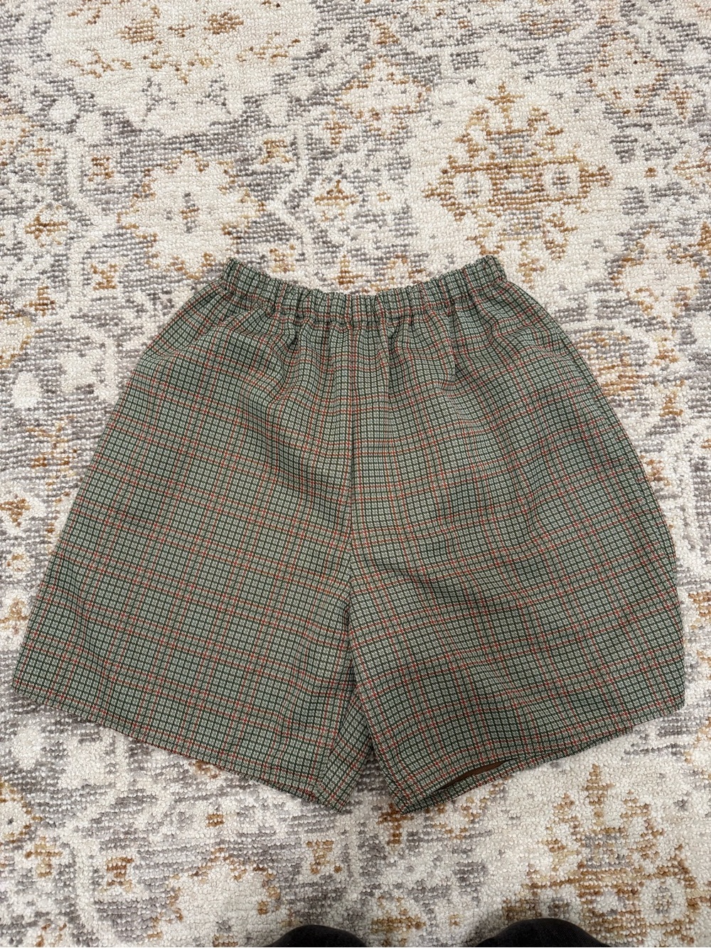 Plaid Bermuda Shorts in Green & Red Like New